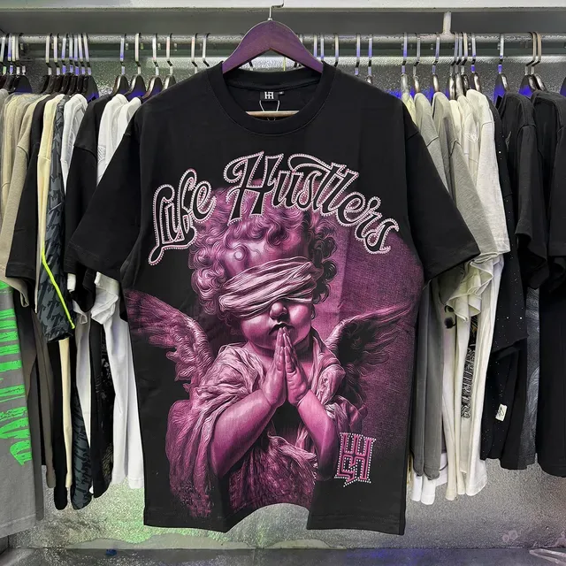 Graphic Print Blindfolded Cherub T-Shirt 13