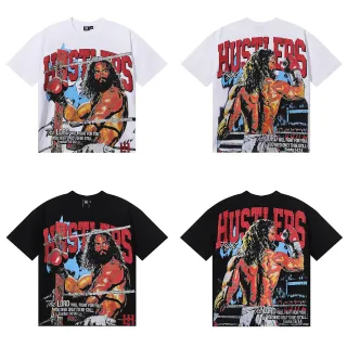 Camiseta oversize de corte box com estampa gráfica