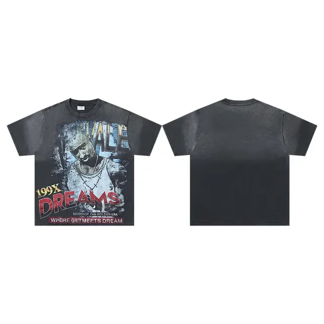 Graphic Print Oversized Distressed T-Shirt 2