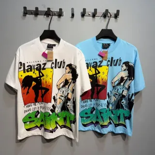T-shirt oversize imprimé graphique orné de strass