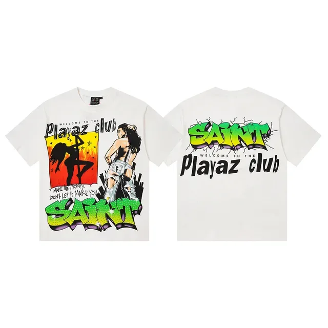 Graphic Print Rhinestone-Embellished Oversized T-Shirt 3