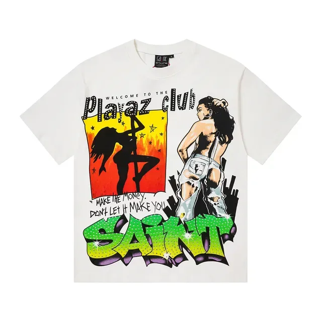 Graphic Print Rhinestone-Embellished Oversized T-Shirt 4