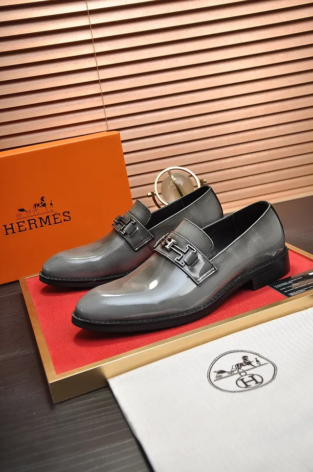 Gray Patent Leather Horsebit Strap Loafer 4