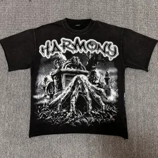 Harmony Graphic-Print Black Crew-Neck T-Shirt