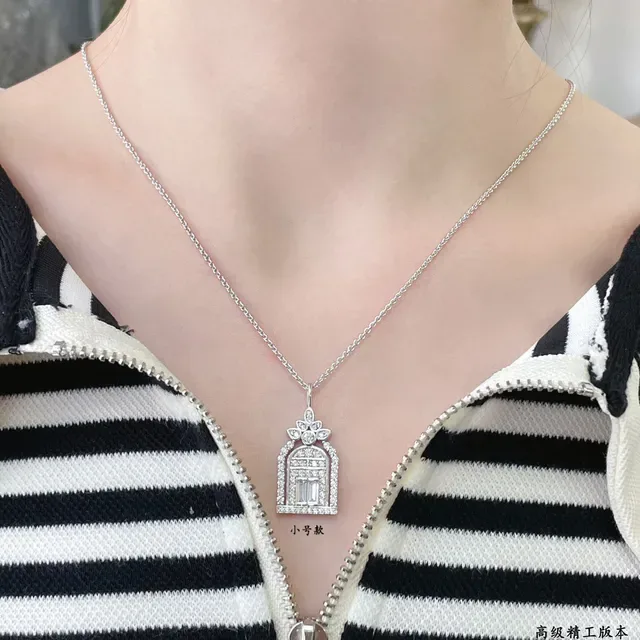 Colar pingente Harry Winston Architectural de diamantes e safiras em pavê 9