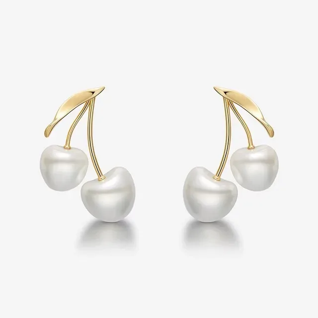 HEFANG Cherry Pearl Drop Earrings 2