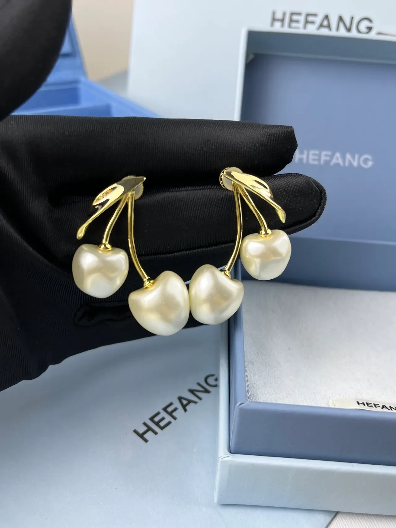 HEFANG Cherry Pearl Drop Earrings 5