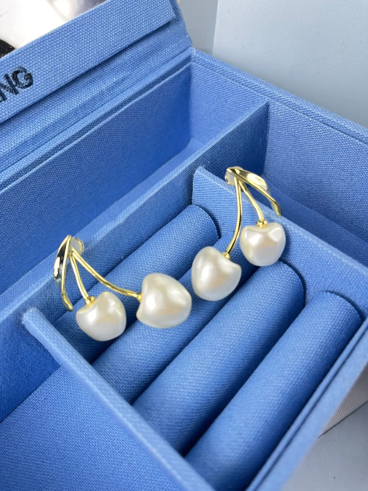 HEFANG Cherry Pearl Drop Earrings 9
