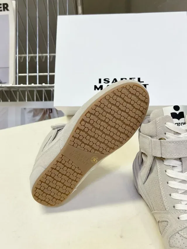 Isabel Marant Beige Suede High-Top Lifestyle Sneakers 2