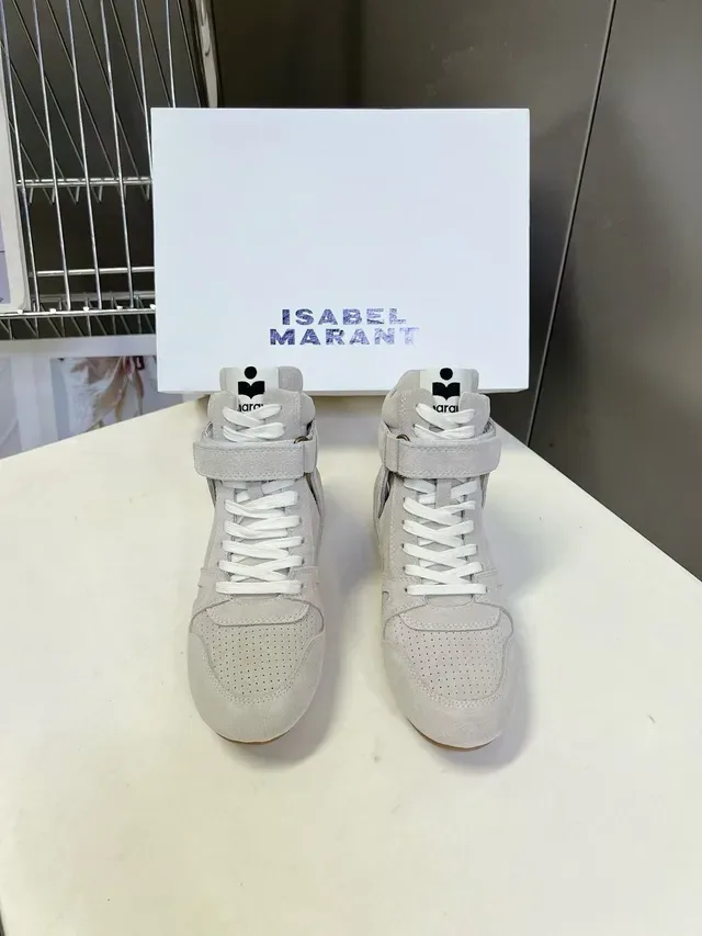 Isabel Marant Beige Suede High-Top Lifestyle Sneakers 6