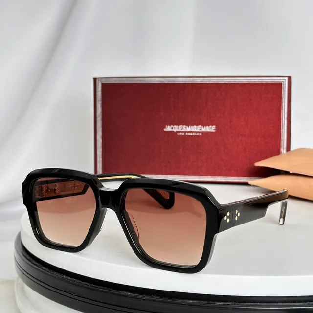 Jacques Marie Mage Angular Geometric Tortoiseshell Yellow Lens Sunglasses 3
