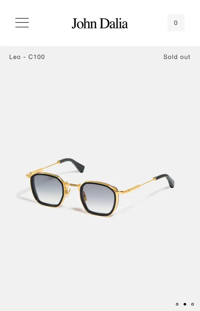John Dalia Leo C100 Gold and Black Geometric Sunglasses 6