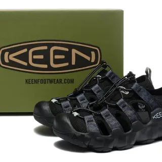 KEEN صندل كاجوال أسود أزرق متعدد الحزام قابل للتعديل قفل الرباط
