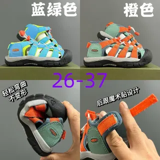 KEEN 蓝绿色可调节魔术贴鞋带橡胶鞋头护垫休闲凉鞋