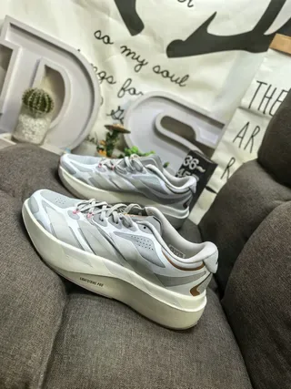 Light Gray and Beige Layered Overlay Sneaker 7
