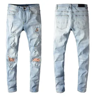 بناطيل जीनز غسل خفيف distressed slim fit ripped