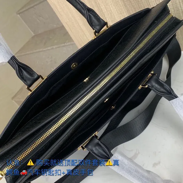 Montblanc Black Gold Pebbled Leather Hardware Boston Bag 3