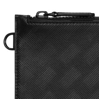 Montblanc Black Structured Rectangular Silhouette Tonal Basketweave Embossing Wristlet 12