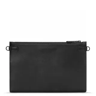 Montblanc Black Structured Rectangular Silhouette Tonal Basketweave Embossing Wristlet 15