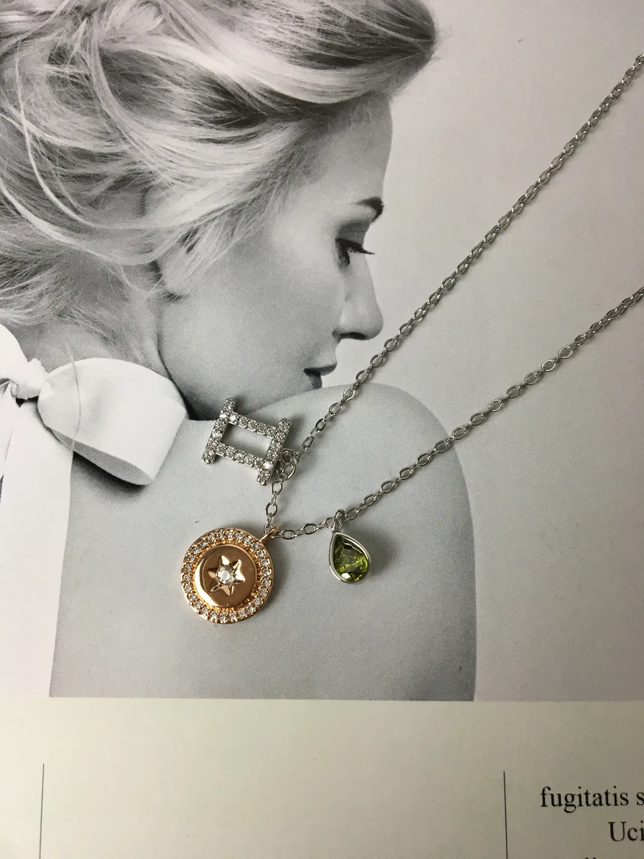 Multi-Charm Pave Diamond Star and Peridot Pendant Necklace 7