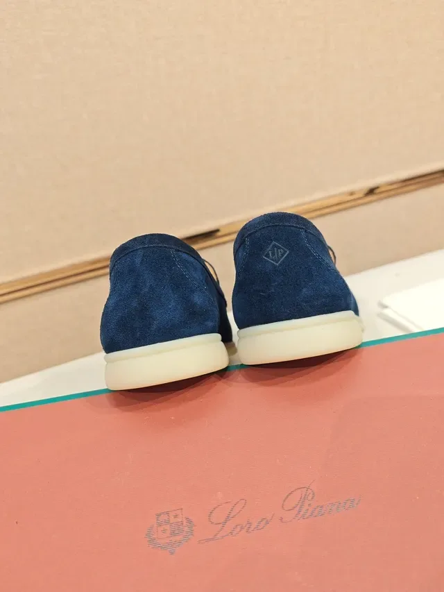 Navy Beige Suede Upper Moccasin-Stitched Vamp Loafer 3