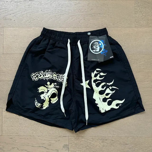 Navy Graphic-Print Elastic-Waist Loose-Fit Shorts 7