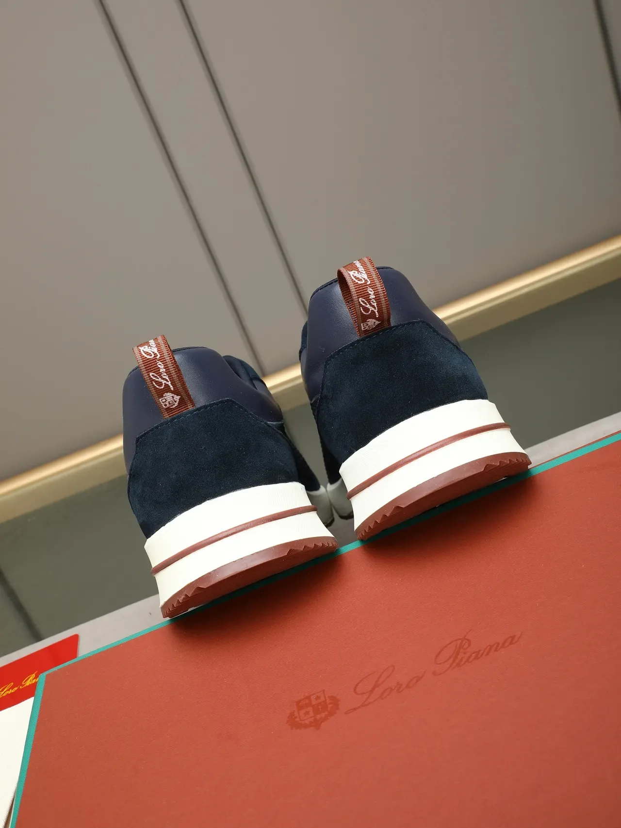 Navy Mesh and Suede Low-Top Lifestyle Sneaker 4