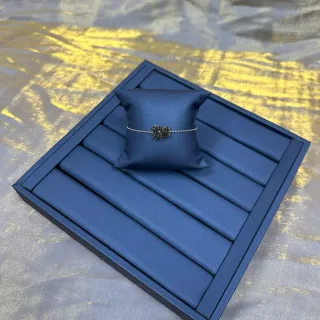 سوارة سلاسل مع كارم قوس Pavé-Set Navy Silver