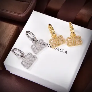 NOVAGA Pavé-Set Double-B Motif أقراط حلق