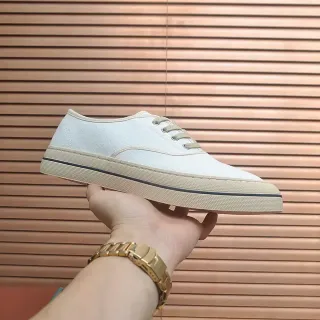 Off-White Tênis de Lona Low-Top Sola Plana Casual