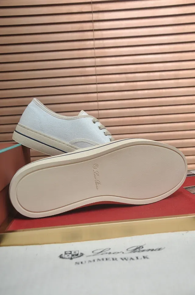 Off-White Tênis de Lona Low-Top Sola Plana Casual 3