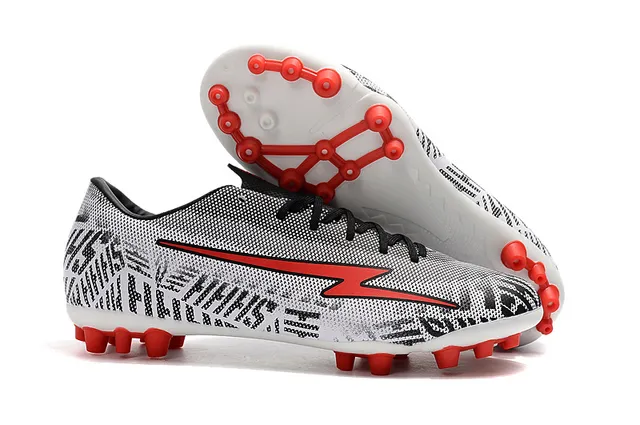 Orange et blanc tacheté Low-Cut Firm-Ground chaussures de football 3