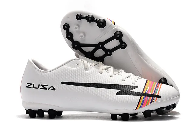 Orange et blanc tacheté Low-Cut Firm-Ground chaussures de football 6