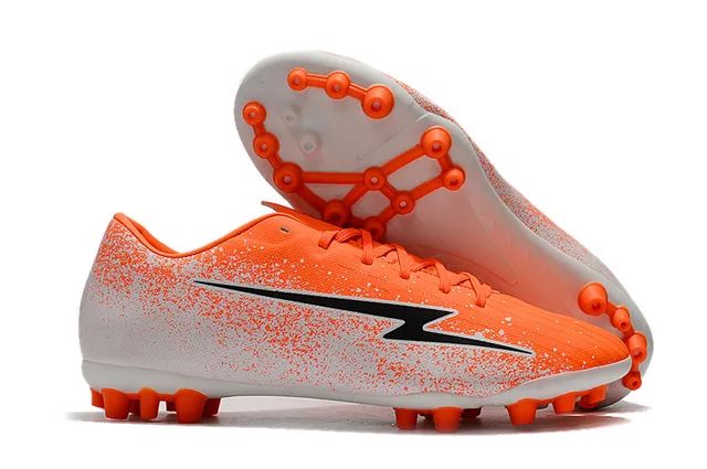 Orange et blanc tacheté Low-Cut Firm-Ground chaussures de football 8