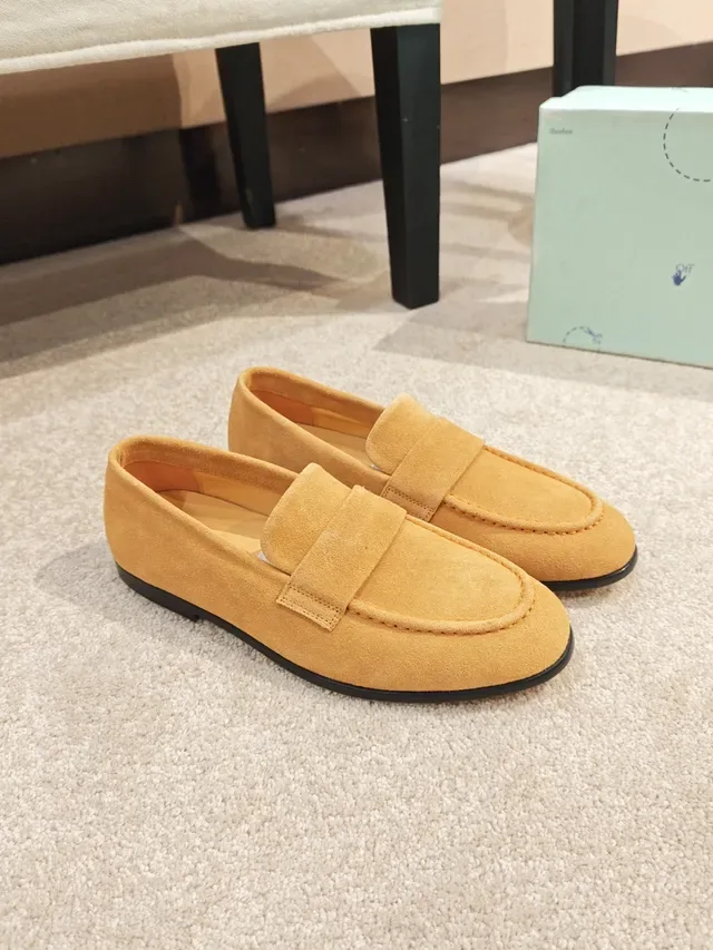 Orange Black Suede Upper Penny Strap Loafer 4