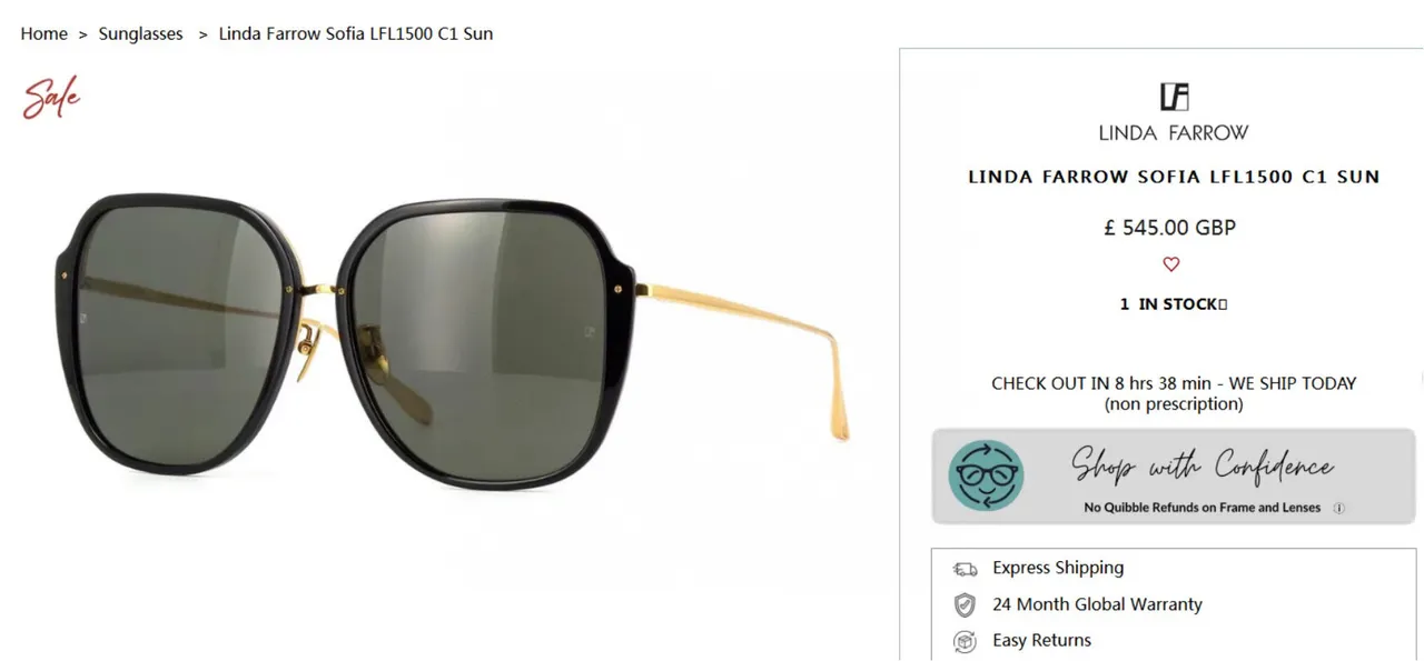 Oversized Geometric Black and Gold Sunglasses 5