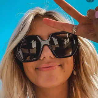 Oversized Geometric Black Frame Sunglasses