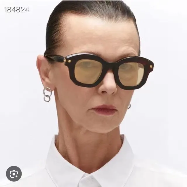 Gafas de sol oversized geométricas de acetato con patrón de tortuga doradas con espejo 9
