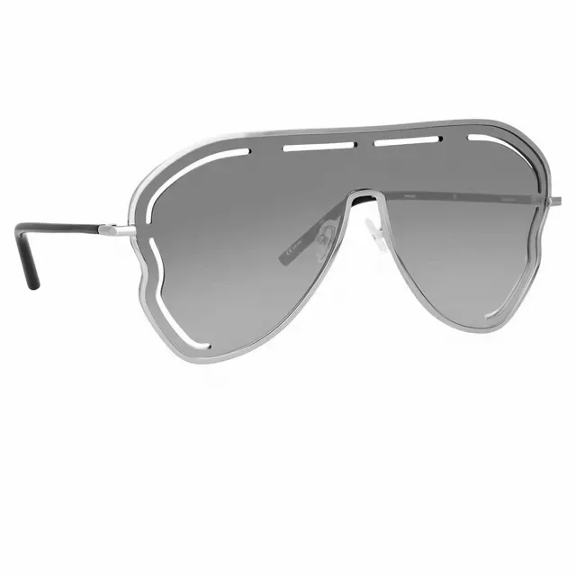 Pink Gold Oversized Shield Gradient Lenses Sunglasses 6