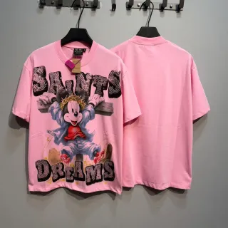 T-shirt oversize rose à imprimé graphique Mickey Mouse 'Saints Dreams'