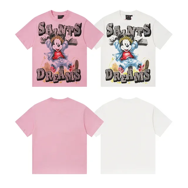 Pink Graphic-Print Oversized Mickey Mouse 'Saints Dreams' T-Shirt 2