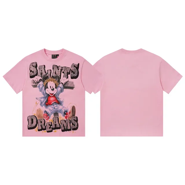 Pink Graphic-Print Oversized Mickey Mouse 'Saints Dreams' T-Shirt 3
