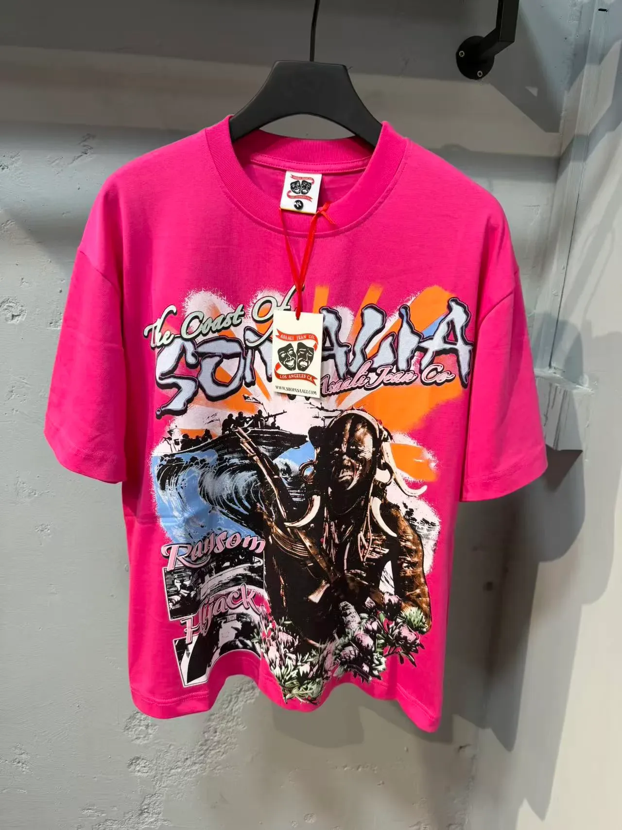 Pink Oversized Graphic Collage T-Shirt 2