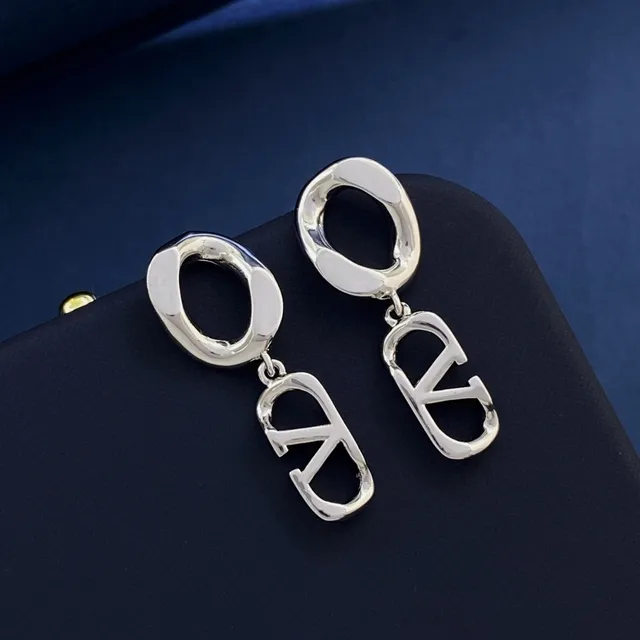 Polished Silver-Tone Geometric Open-Loop Dangling Earrings 5