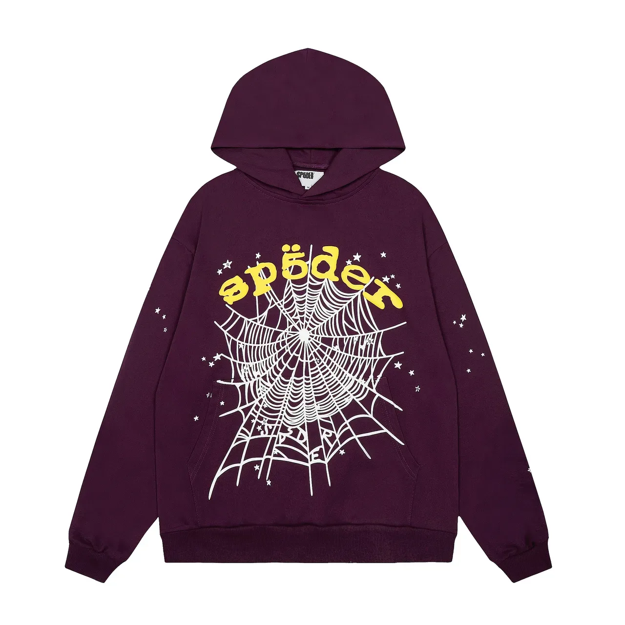 Tracksuit roxo com impressão gráfica de teia de aranha 2
