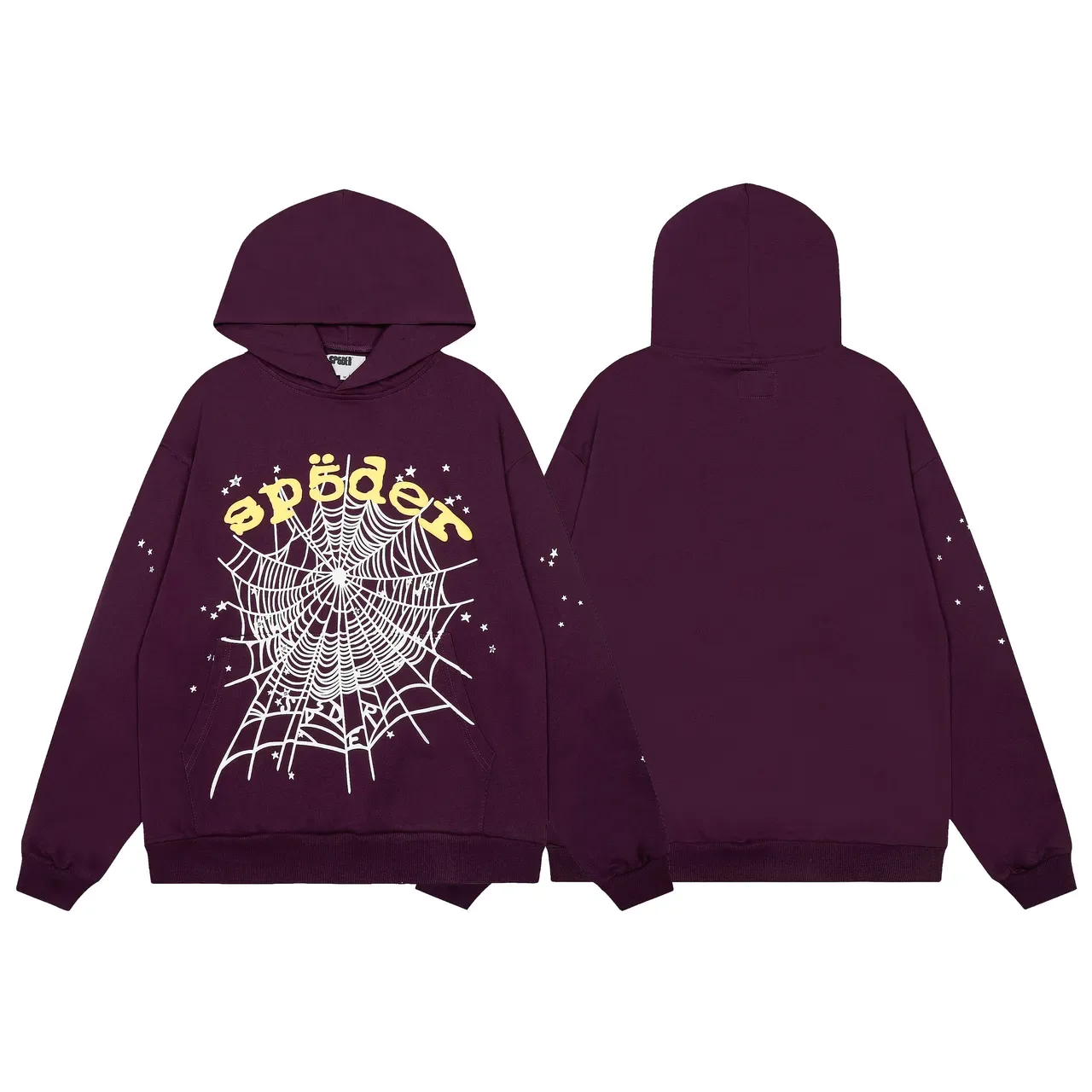 Tracksuit roxo com impressão gráfica de teia de aranha 6