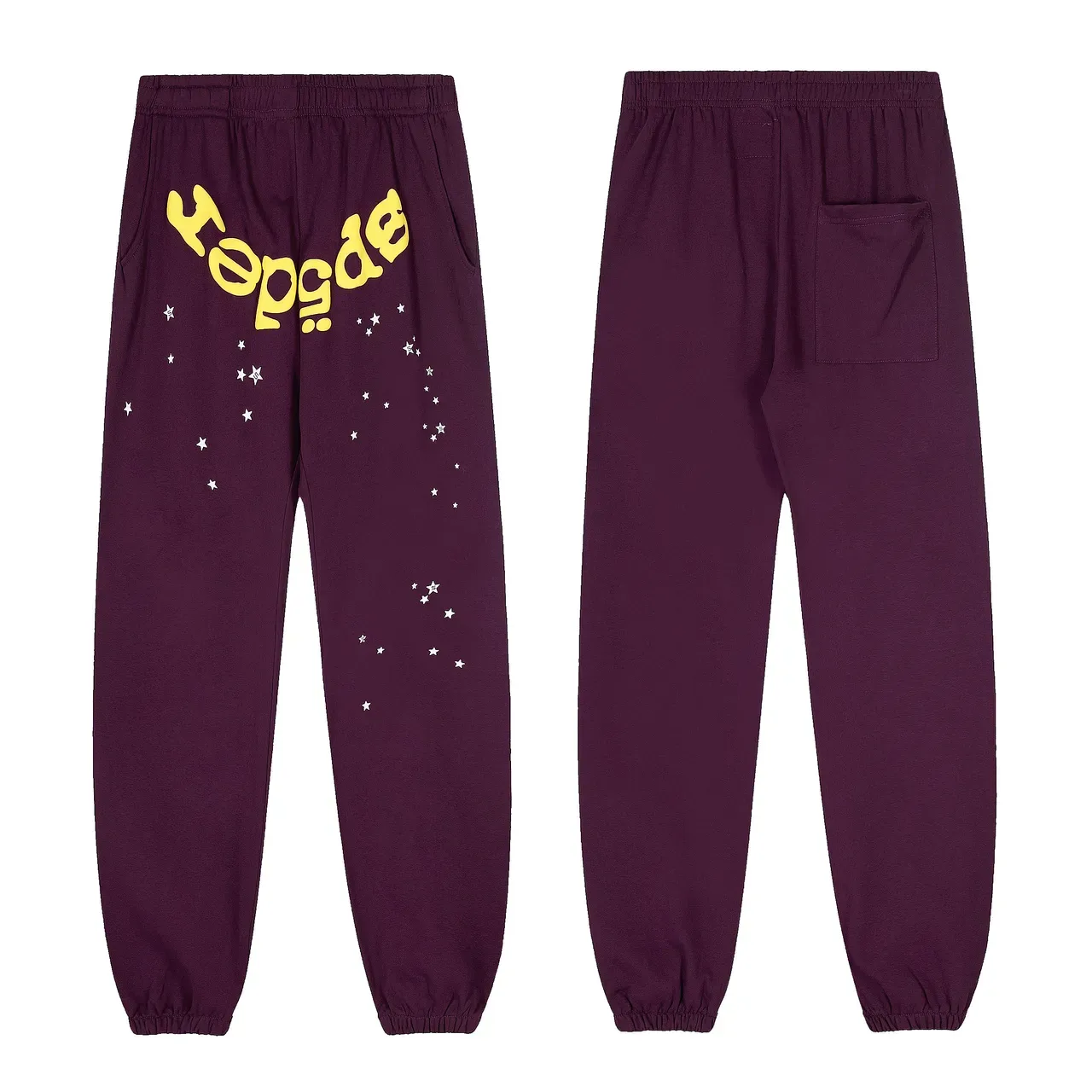 Tracksuit roxo com impressão gráfica de teia de aranha 7