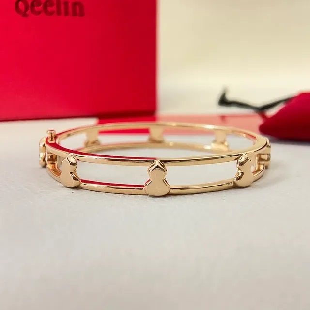 Qeelin Bo 金棕 双杠心形手链 4