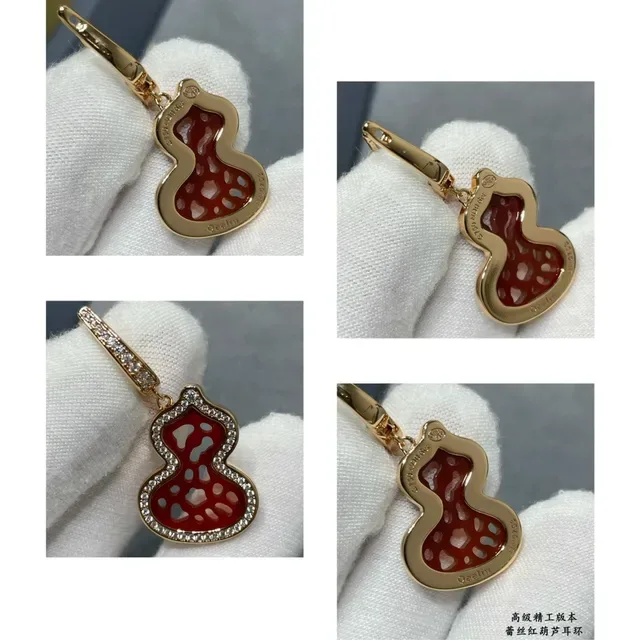 Qeelin Wulu Red Enamel Pavé Gourd Earrings 3