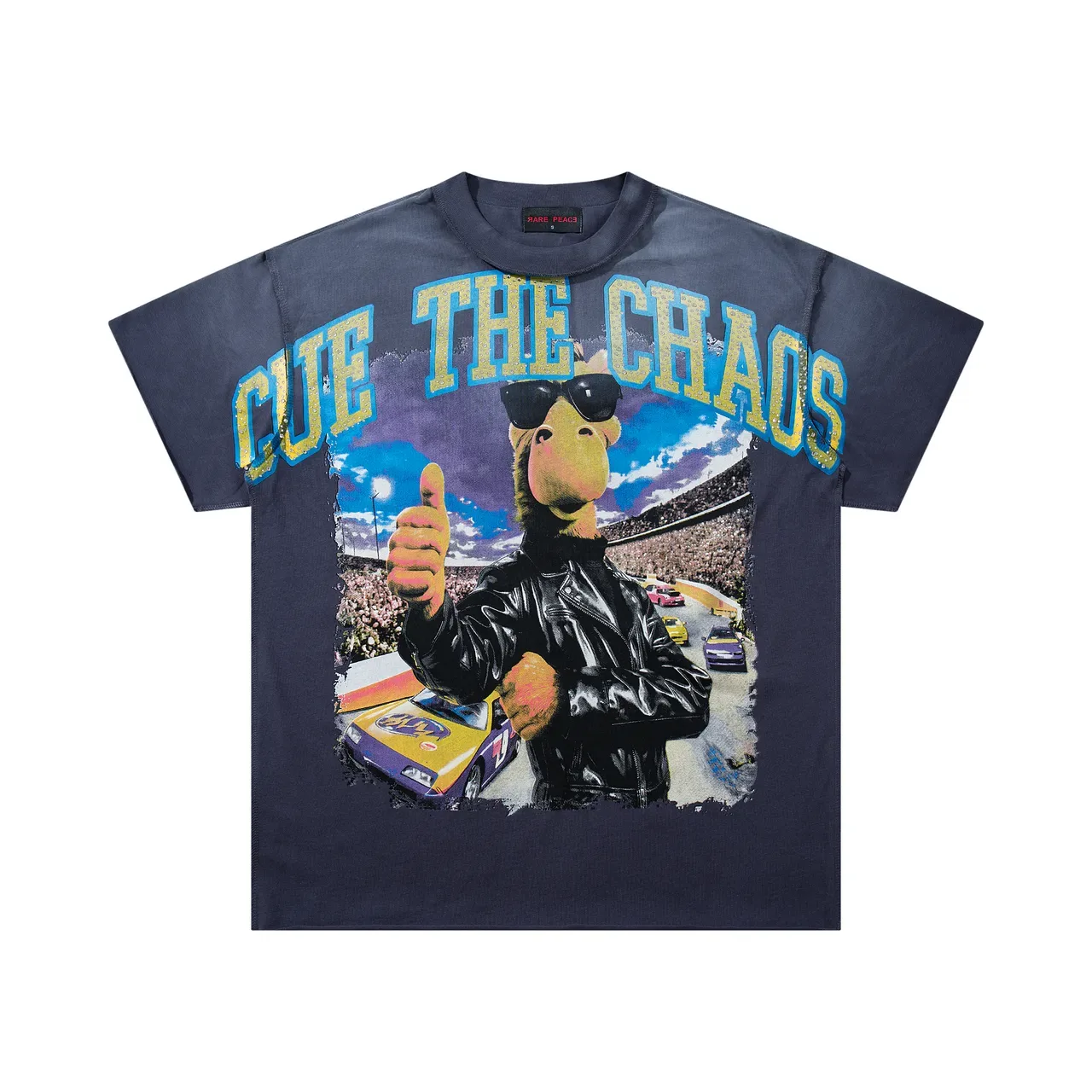 Rare Peace Cue The Chaos Never Rare Peace Mind Oversized Graphic T-Shirt 5